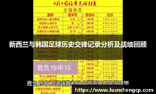 新西兰与韩国足球历史交锋记录分析及战绩回顾